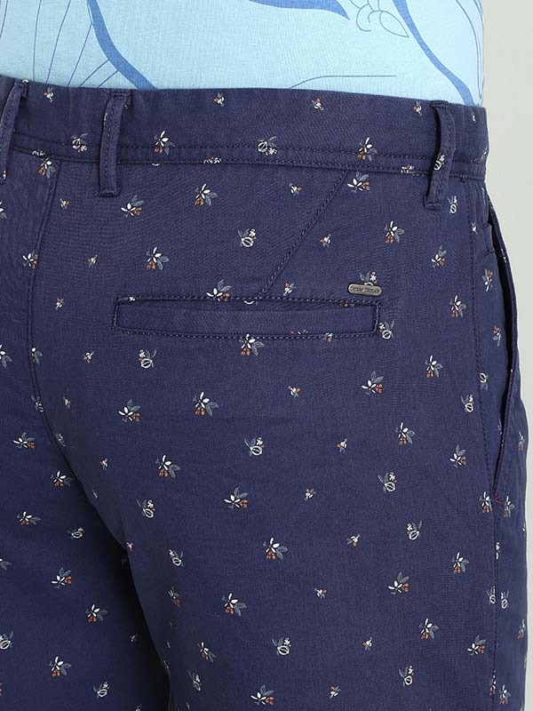 Indian Terrain Men's Slim Fit Printed Navy Shorts